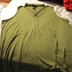 Olive green flowy tank